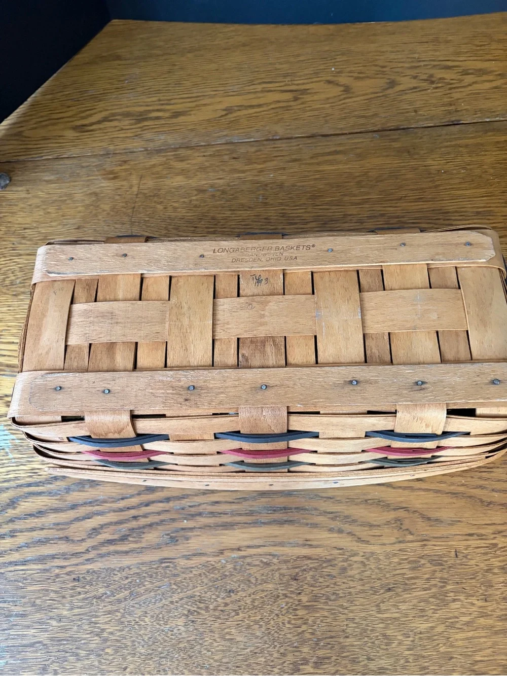 Vintage Longaberger 1993 Bread Basket Combo w/ 1996 Holiday Liner & Terracotta B